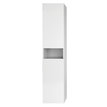 Пенал Dreja PERFECTO, 35 см, 2 дверцы, push-to-open, 4 стеклянные полки, белый глянец, 99.0809 - фото, отзывы, цена